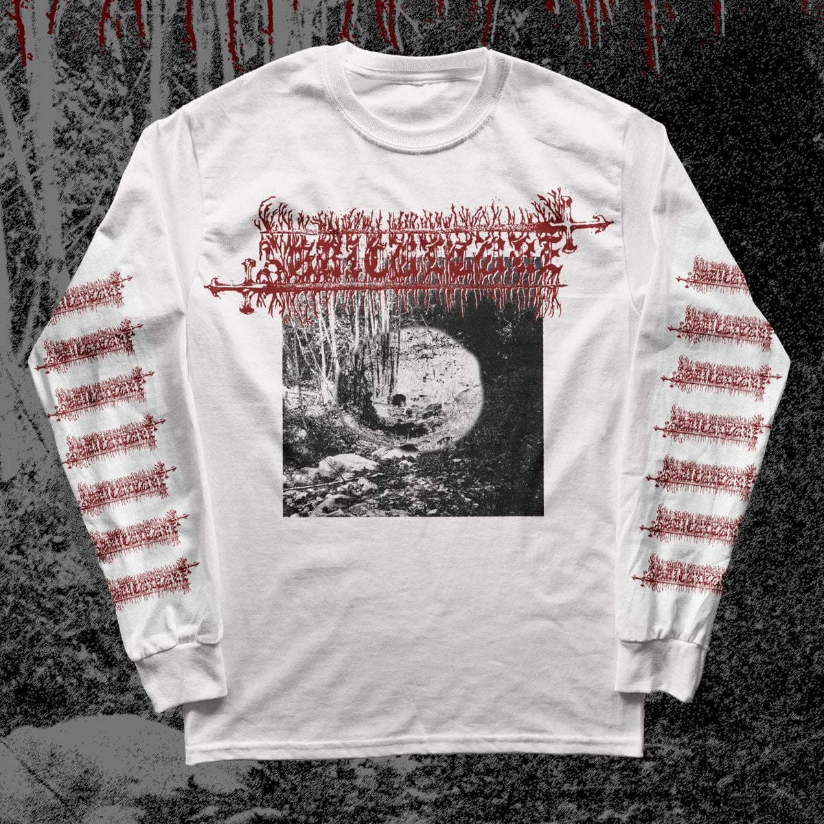 The Flenser Apparel Small Agriculture &quot;Forest&quot; White Longsleeve Shirt (pre-order)