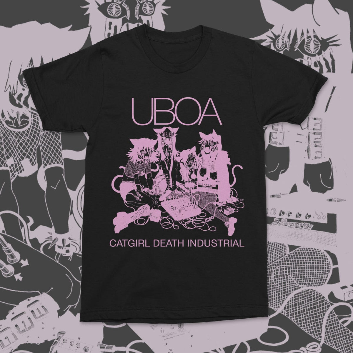 The Flenser Apparel Small Uboa &quot;Pink Cat Girl&quot; Shirt (pre-order)