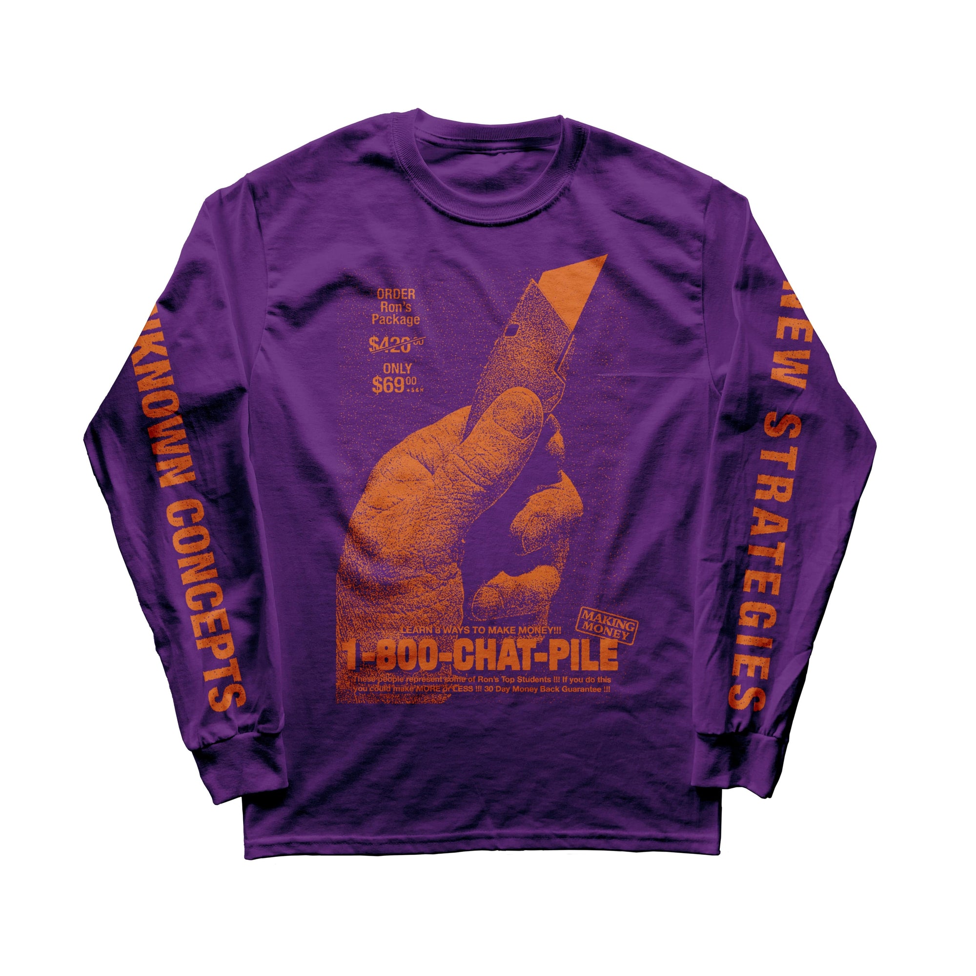 The Flenser Apparel Chat Pile "1-800 Chat Pile" Purple Longsleeve Shirt