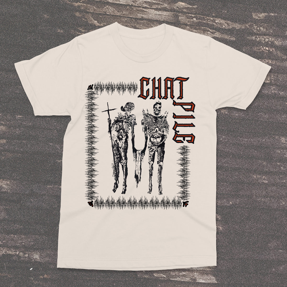 The Flenser Apparel Small Chat Pile "Crusaders" Natural Shirt (pre-order)