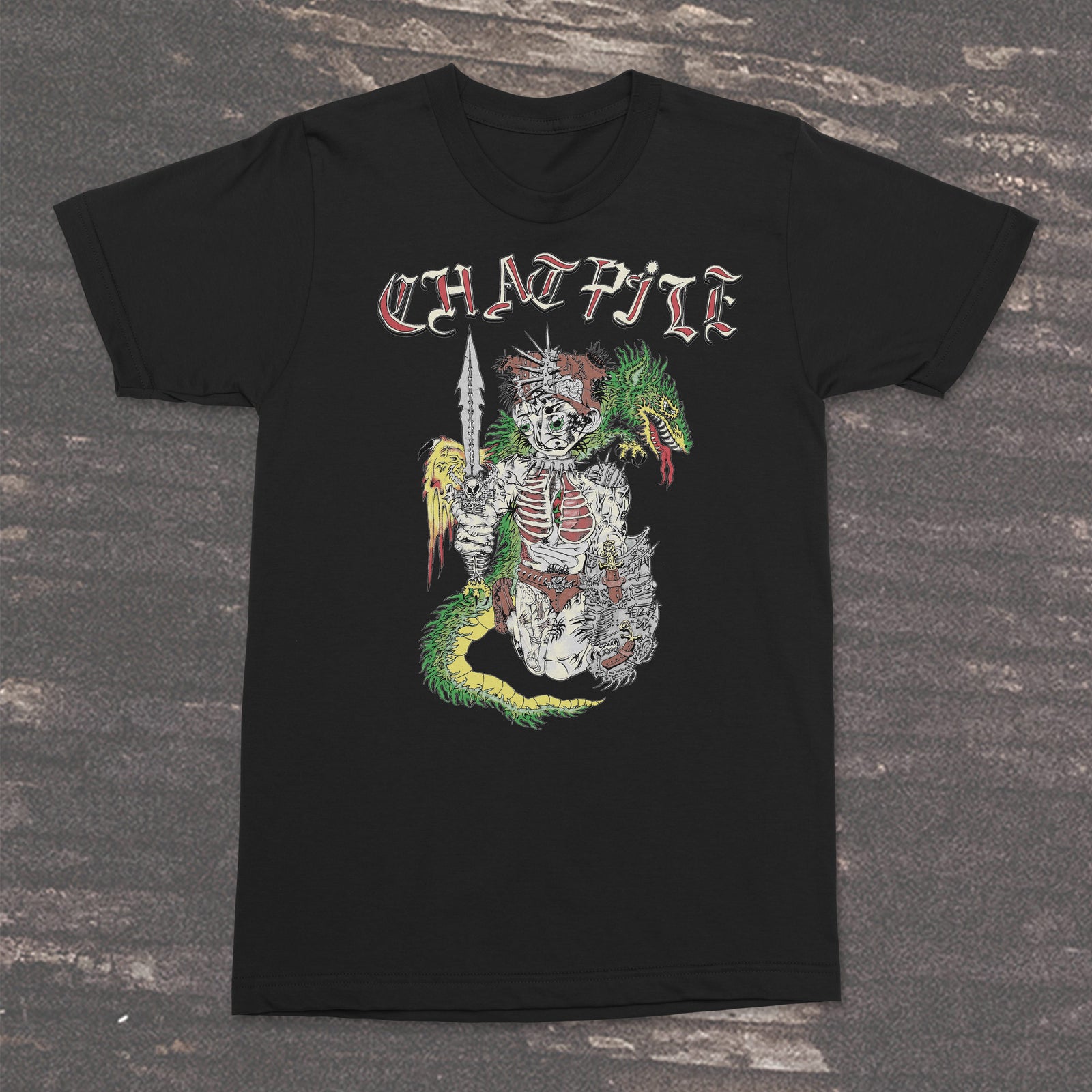 The Flenser Apparel Chat Pile "Dragonslayer" Black Shirt (pre-order)