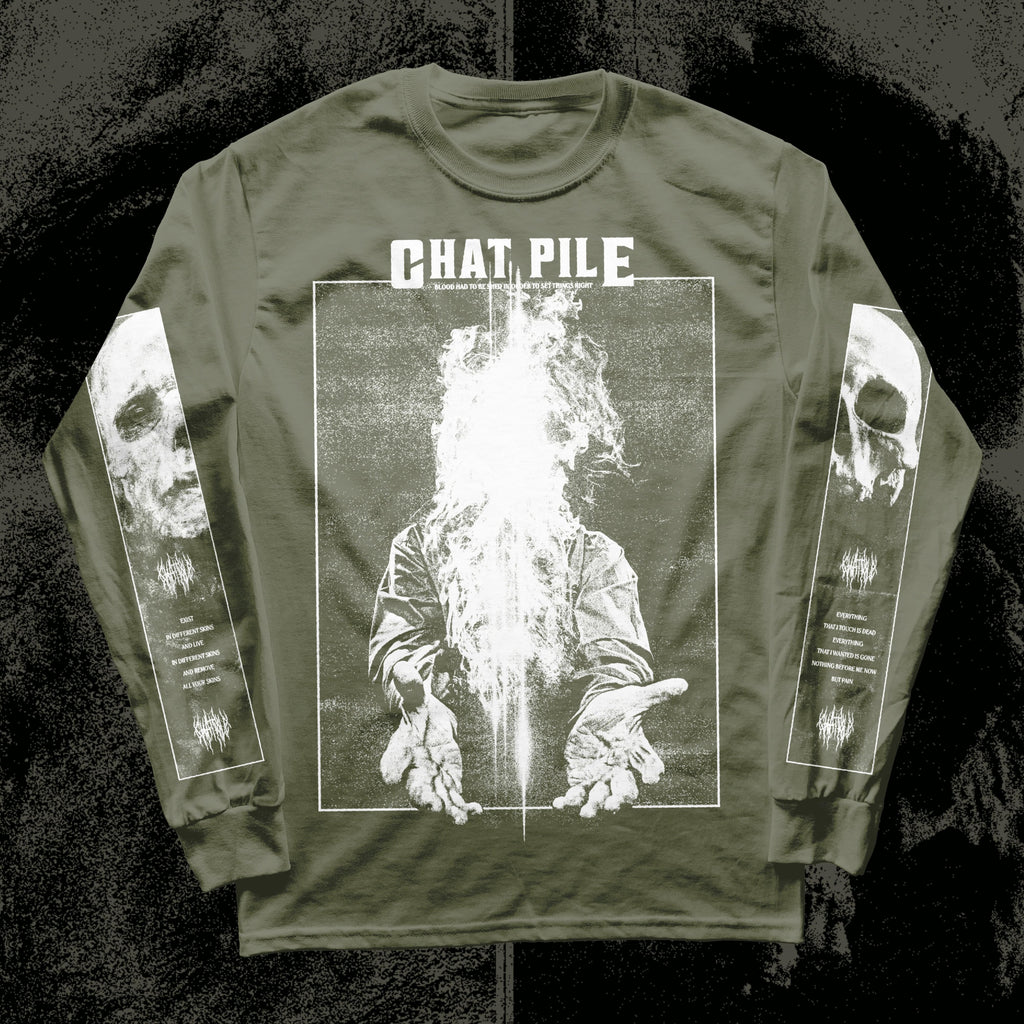 FALL SILENT Tシャツ chat-pile-mute-neighbor-green-