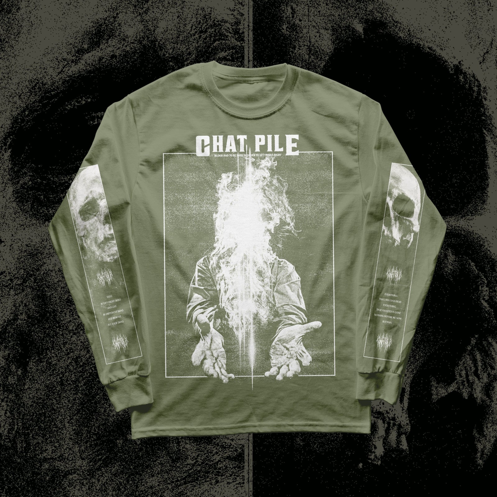 The Flenser Apparel Chat Pile "Mute Neighbor" Green Longsleeve Shirt