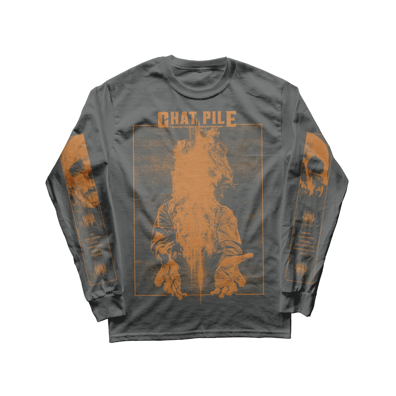 The Flenser Apparel Chat Pile "Mute Neighbor" Grey Longsleeve Shirt