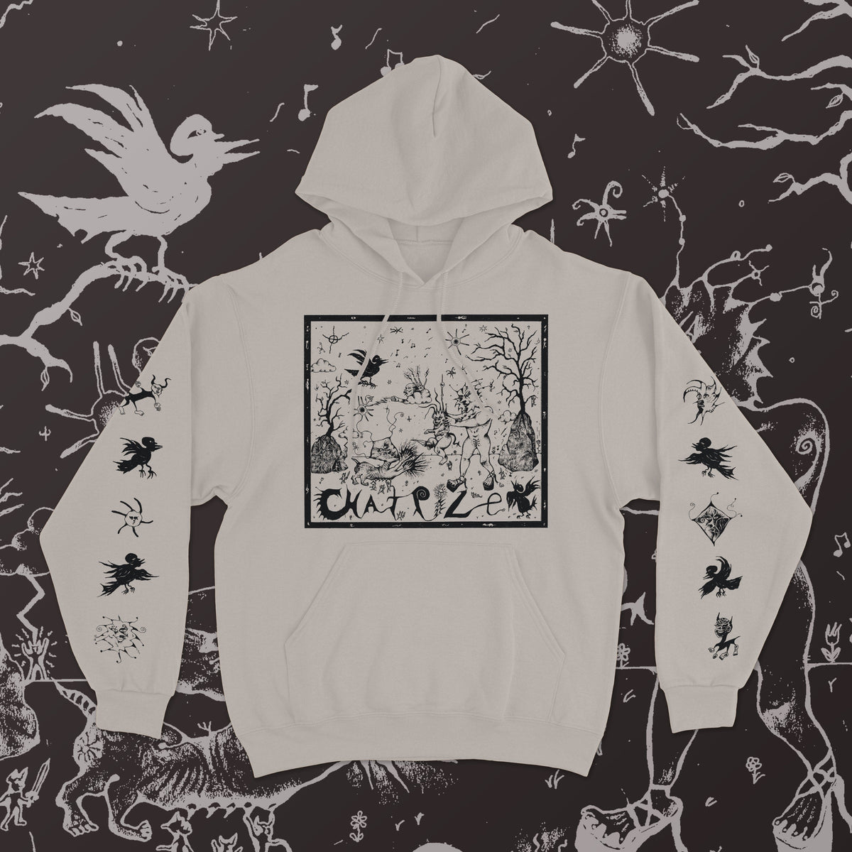 The Flenser Apparel Small Chat Pile &quot;Olivia Gibb&quot; Cement Hoodie