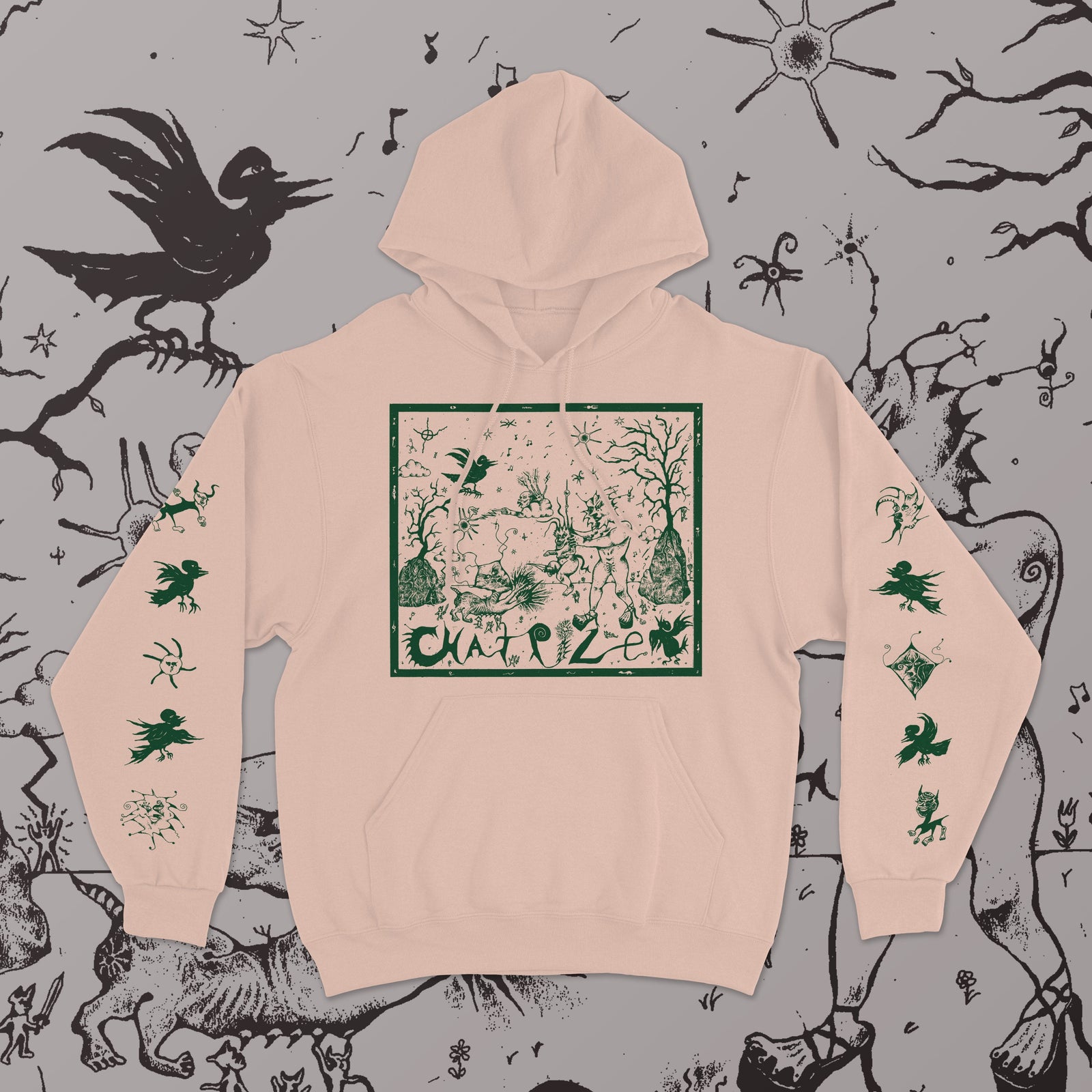 The Flenser Apparel Chat Pile "Olivia Gibb" Pink Hoodie