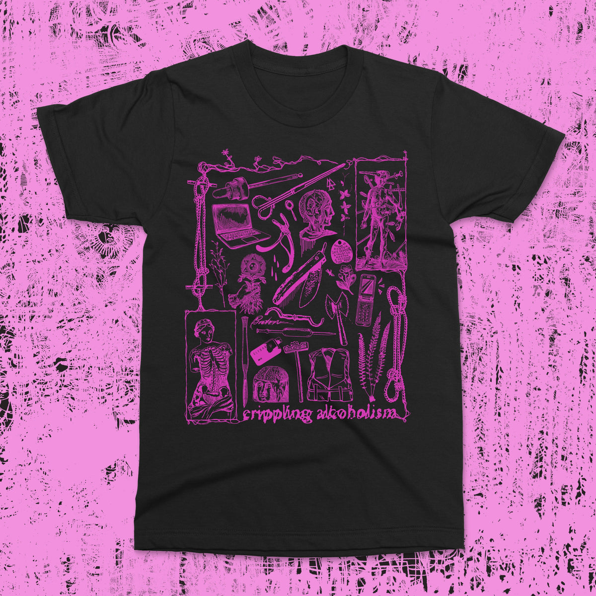 The Flenser Apparel Small Crippling Alcoholism "Camgirl Collage" Shirt