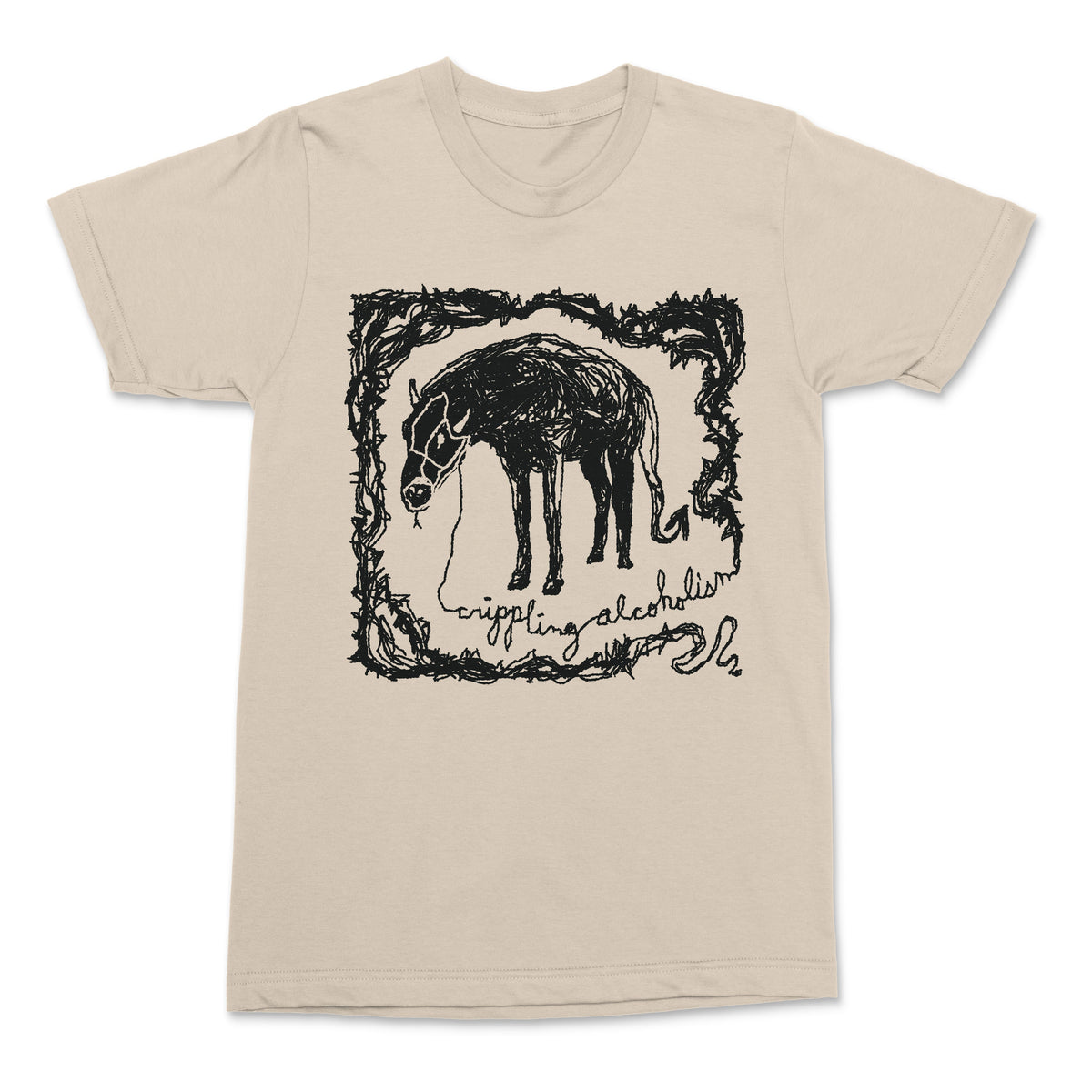 The Flenser Apparel Small Crippling Alcoholism "Natural Pony" Shirt