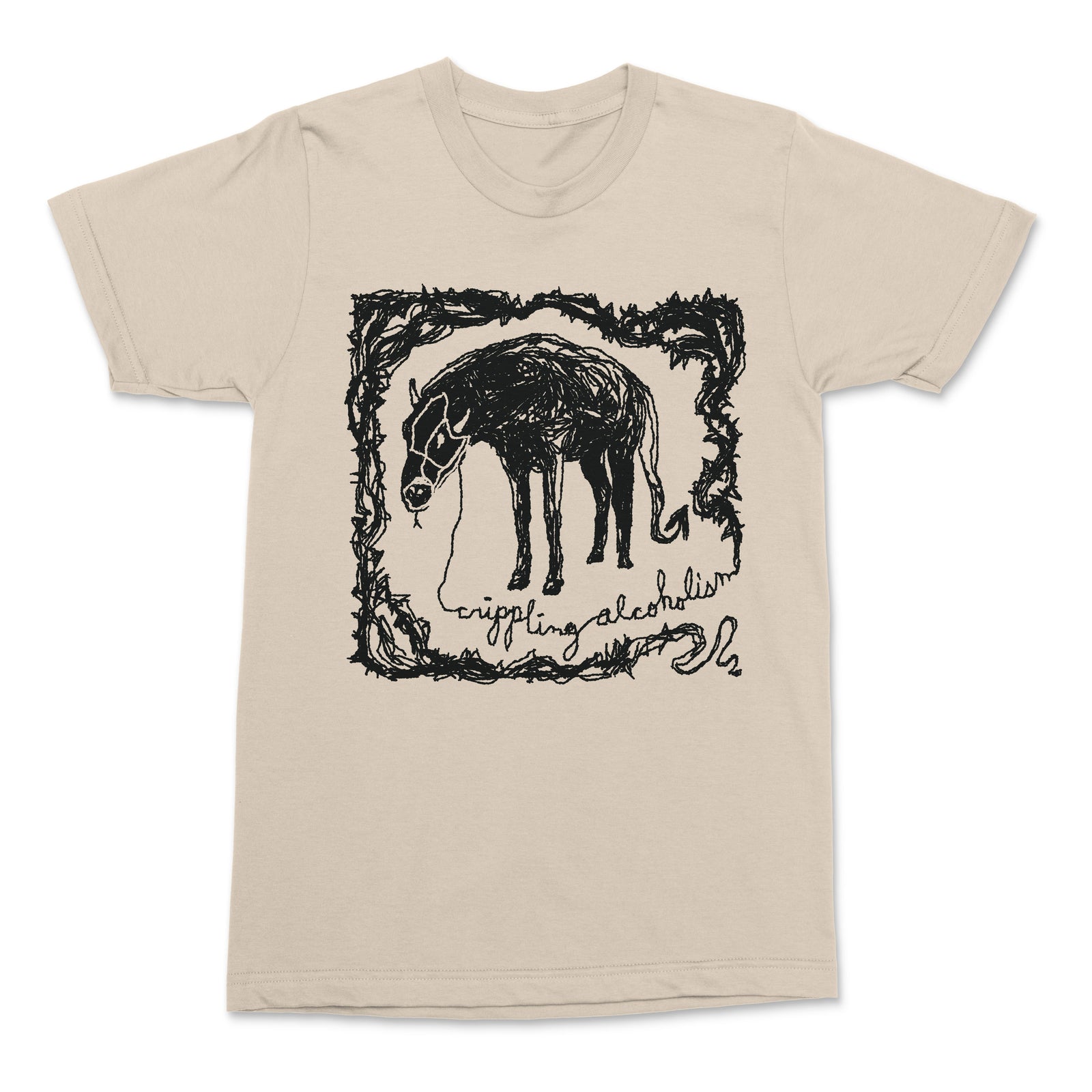 The Flenser Apparel Small Crippling Alcoholism "Natural Pony" Shirt