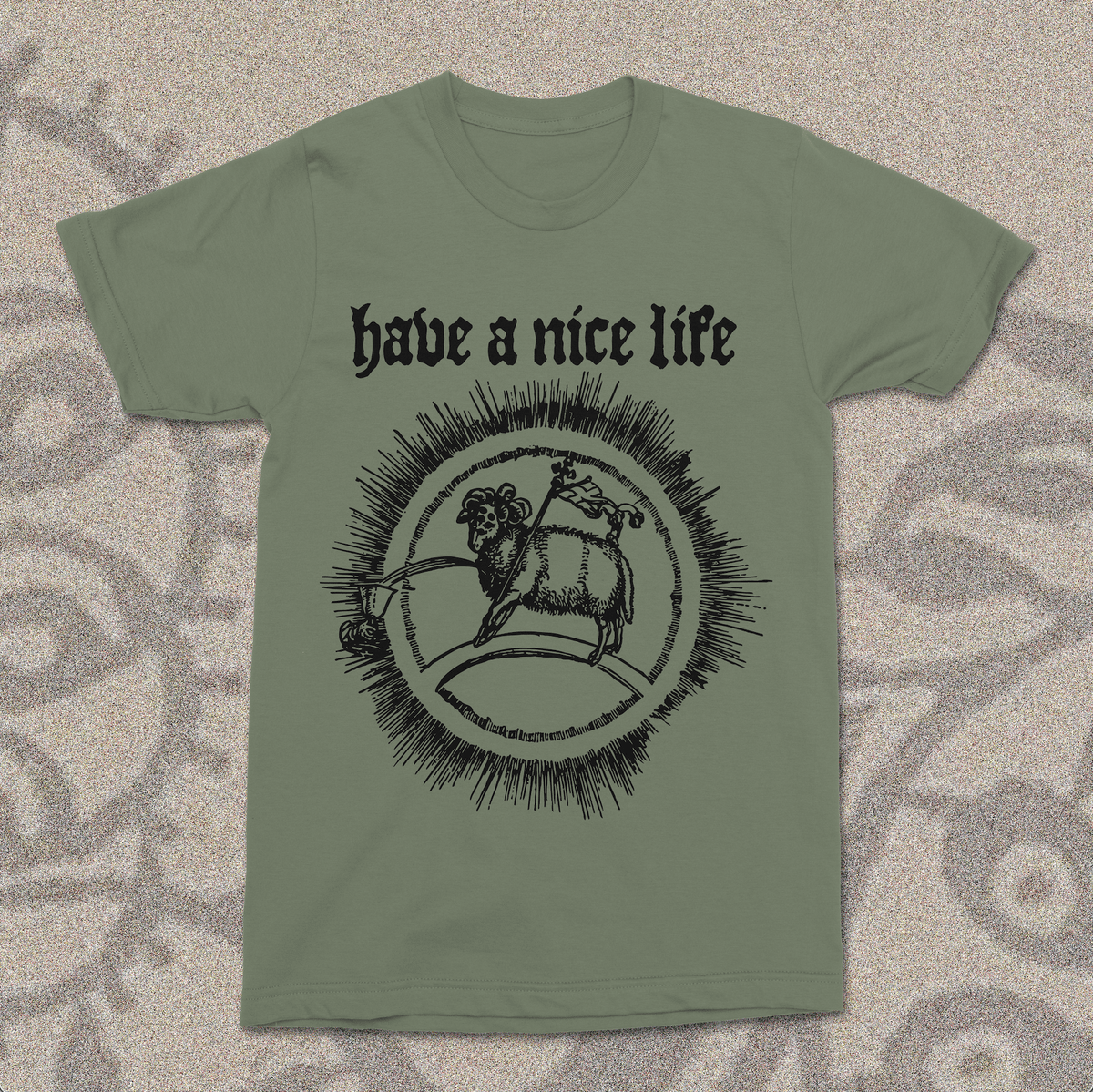 The Flenser Apparel Small Have a Nice Life "Goat" Sage Shirt