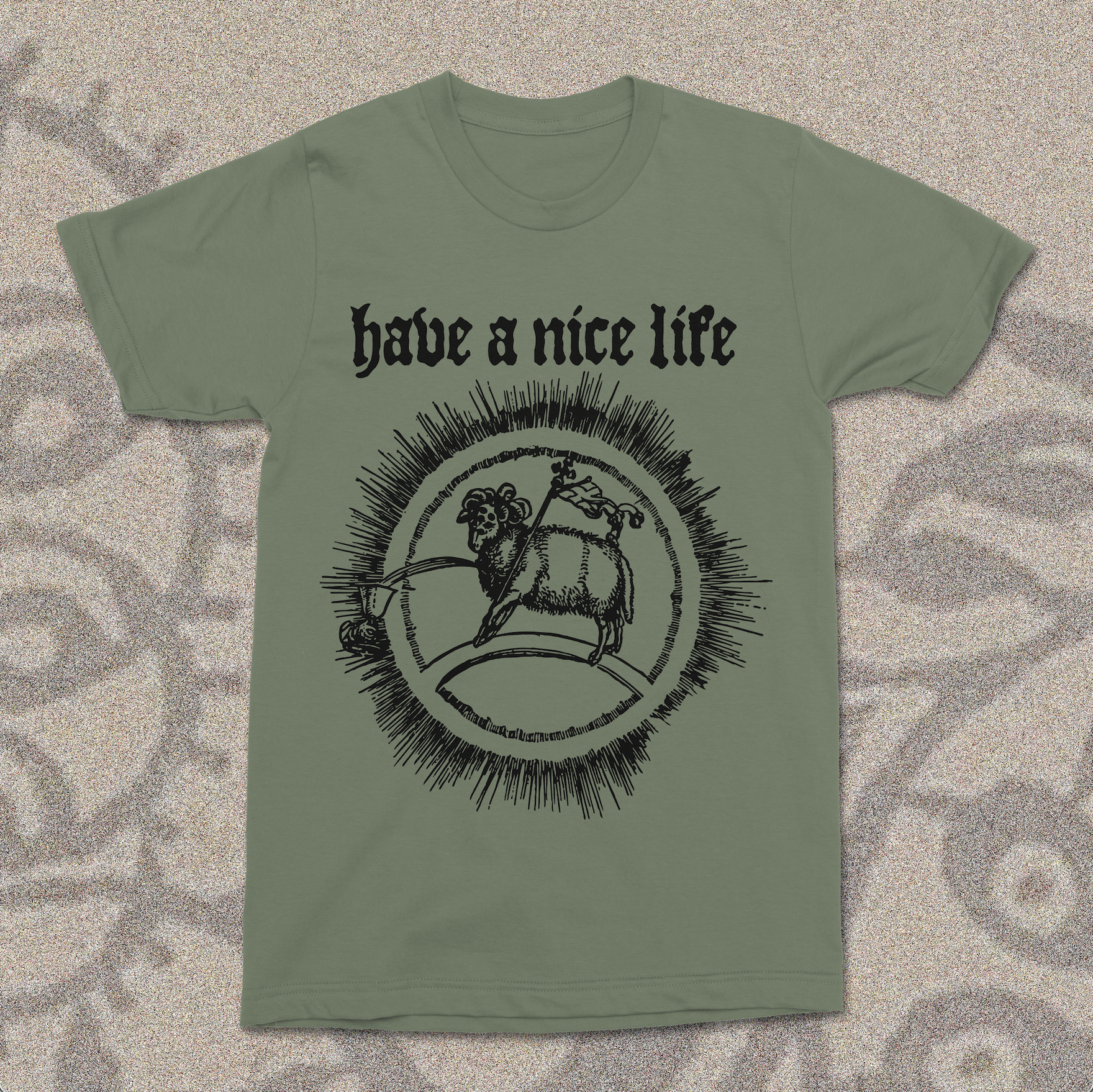 The Flenser Apparel Have a Nice Life "Goat" Sage Shirt