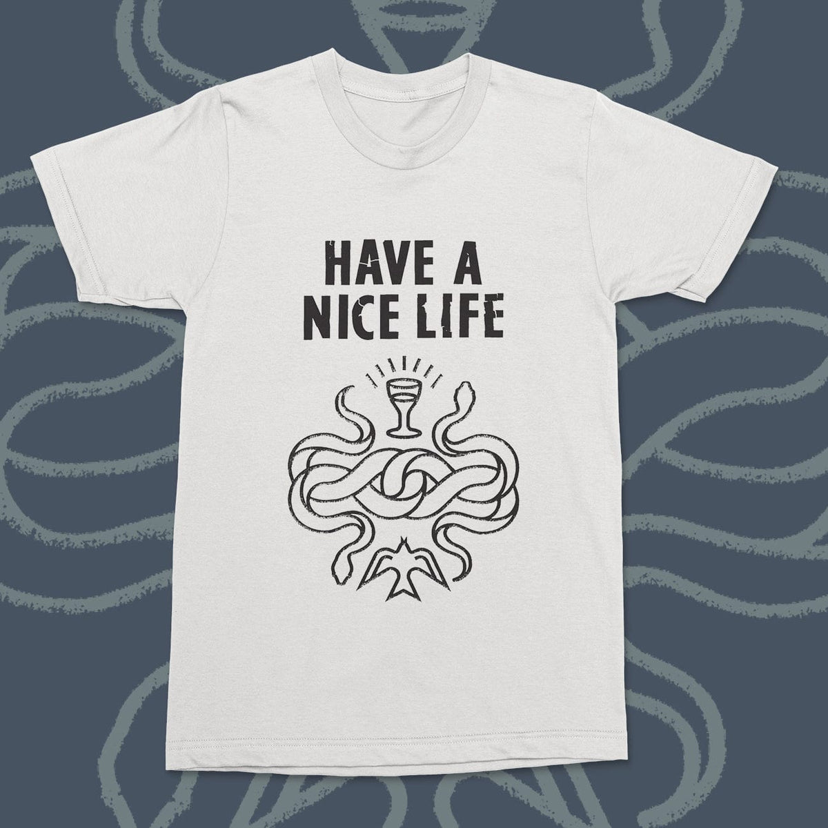 The Flenser Apparel Have a Nice Life &quot;Twin Snakes White&quot; Shirt
