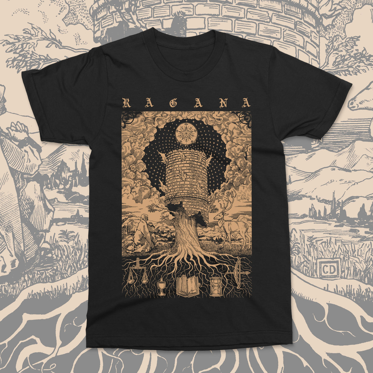 The Flenser Apparel Small Ragana "Tower Ruins" Shirt